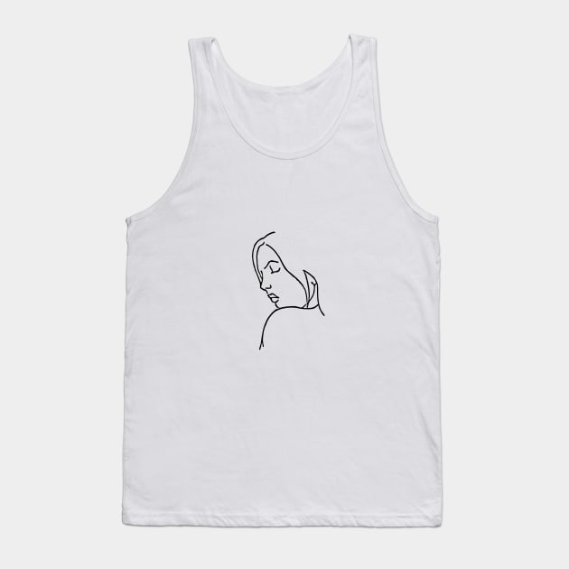 Line Drawing of Girl Tank Top by xam
